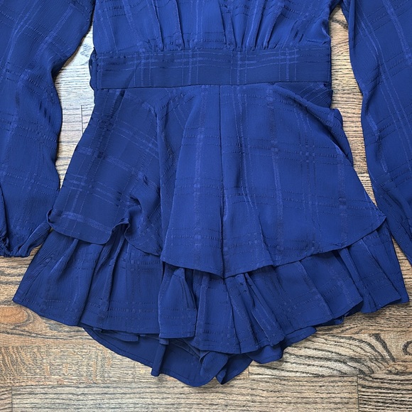 Saints + Secrets Navy Blue Ruffle Mini Romper - Picture 6 of 12